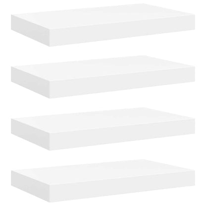 Scaffali a Parete 4 pz Bianchi 40x23,5x3,8 cm in MDF
