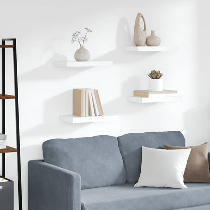 Scaffali a Parete 4 pz Bianchi 40x23,5x3,8 cm in MDF | homemem39