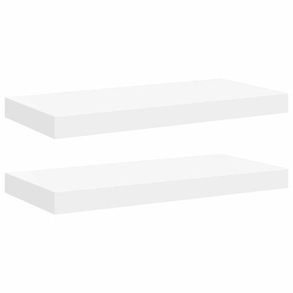 Scaffali a Parete 2 pz Bianchi 50x23,5x3,8 cm in MDF | homemem39
