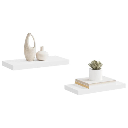 Scaffali a Parete 2 pz Bianchi 50x23,5x3,8 cm in MDF | homemem39