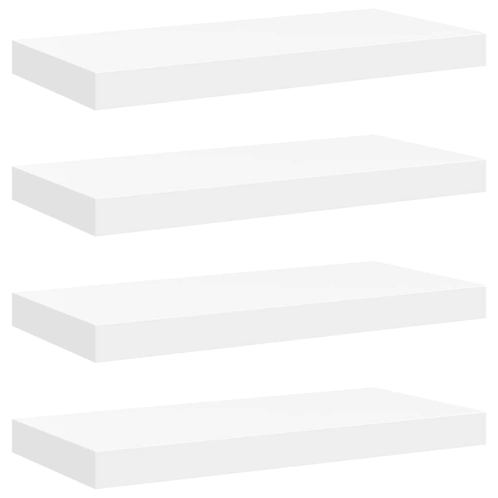 Scaffali a Parete 4 pz Bianchi 50x23,5x3,8 cm in MDF | homemem39