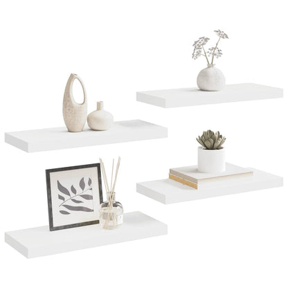 Scaffali a Parete 4 pz Bianchi 60x23,5x3,8 cm in MDF | homemem39