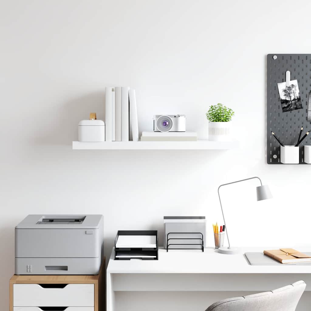 Scaffale a Parete Bianco 80x23,5x3,8 cm in MDF | homemem39