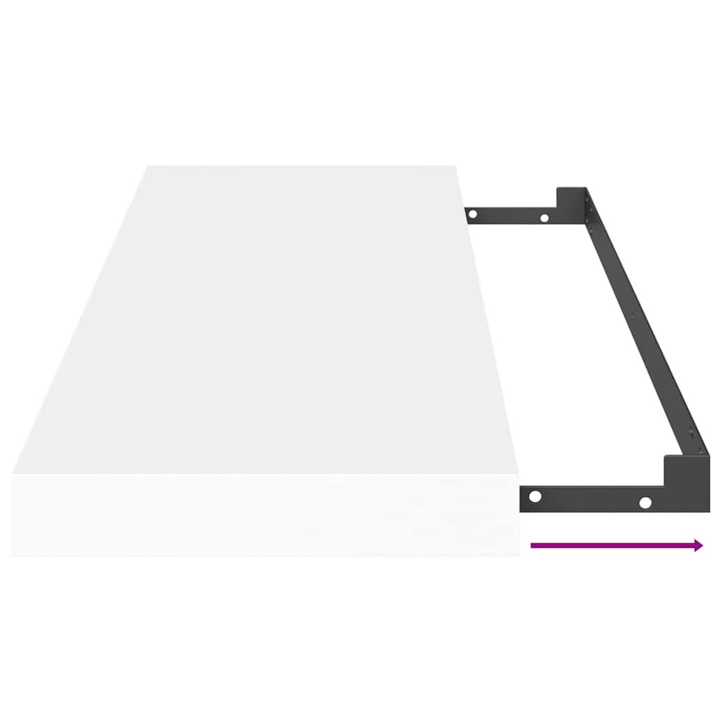 Scaffali a Parete 2 pz Bianchi 80x23,5x3,8 cm in MDF | homemem39