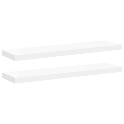 Scaffali a Parete 2 pz Bianchi 90x23,5x3,8 cm in MDF | homemem39