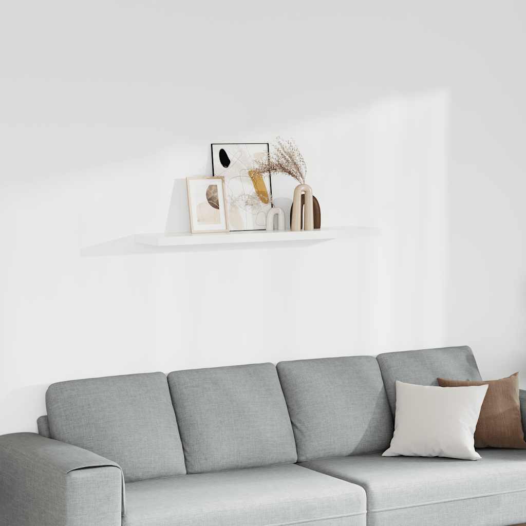 Scaffale a Parete Bianco 120x23,5x3,8 cm in MDF | homemem39
