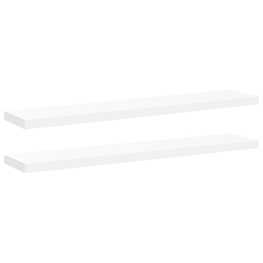 Scaffali a Parete 2 pz Bianchi 120x23,5x3,8 cm in MDF | homemem39