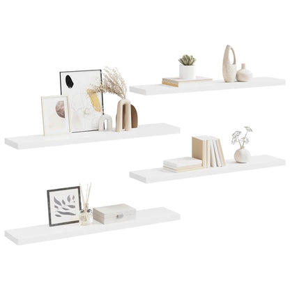 Scaffali a Parete 4 pz Bianchi 120x23,5x3,8 cm in MDF | homemem39