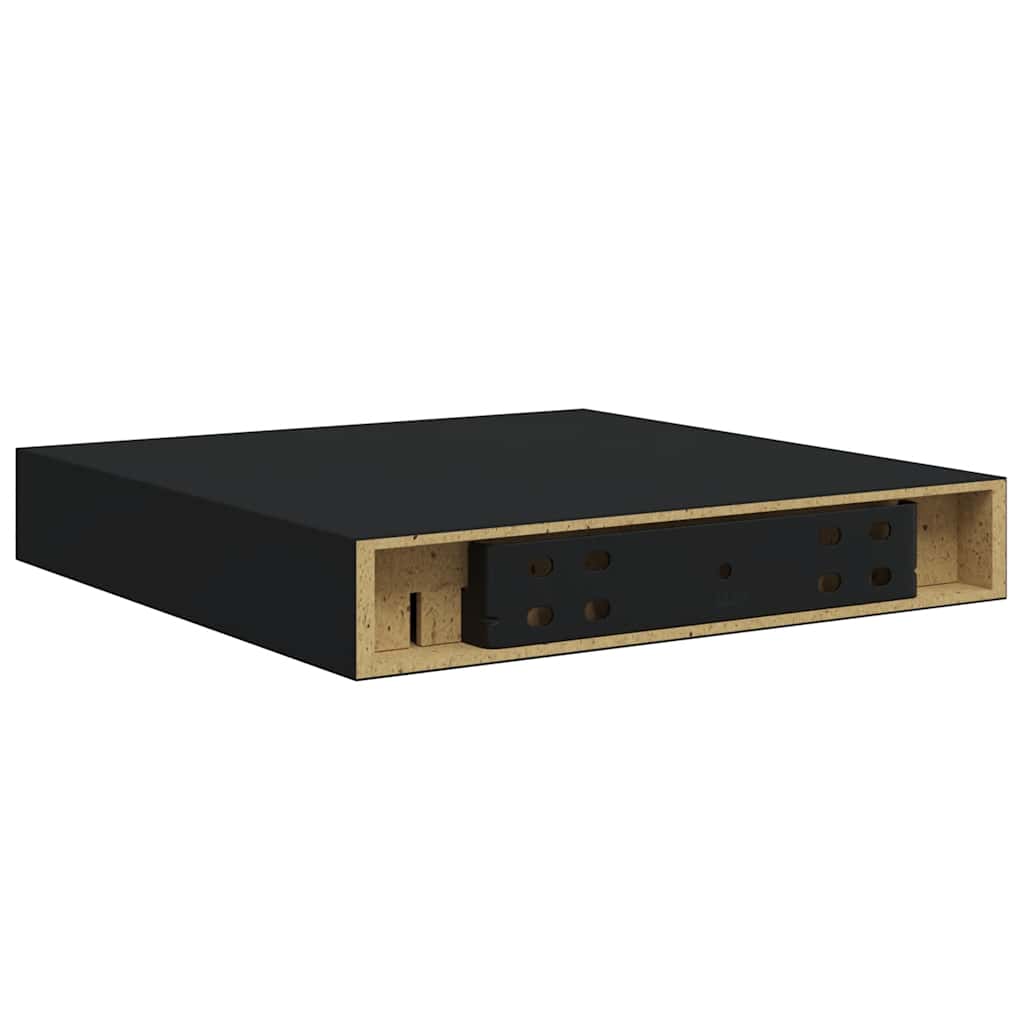 Scaffali a Parete 2 pz Neri 23x23,5x3,8 cm in MDF | homemem39