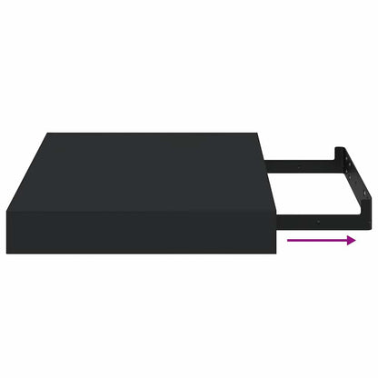 Scaffali a Parete 2 pz Neri 23x23,5x3,8 cm in MDF | homemem39