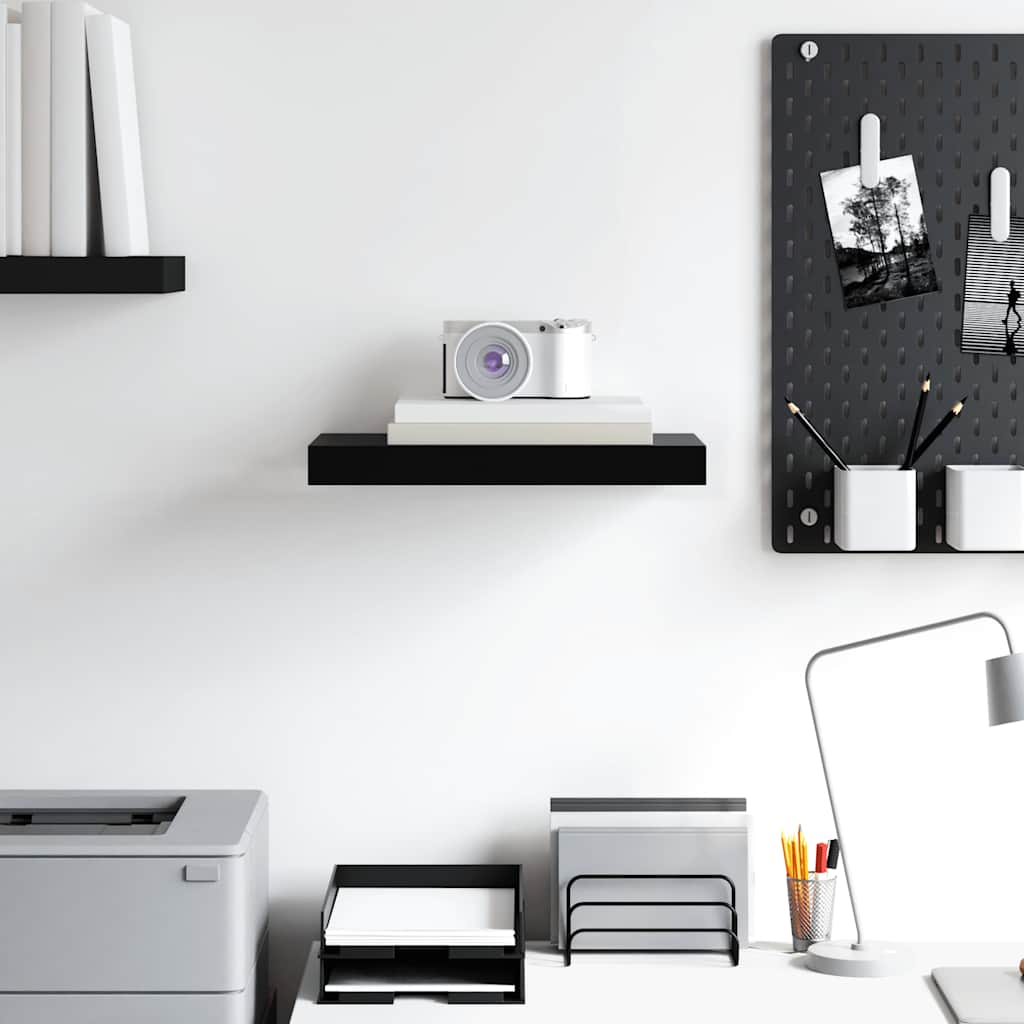 Scaffale a Parete Nero 40x23,5x3,8 cm in MDF | homemem39