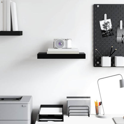 Scaffale a Parete Nero 40x23,5x3,8 cm in MDF | homemem39