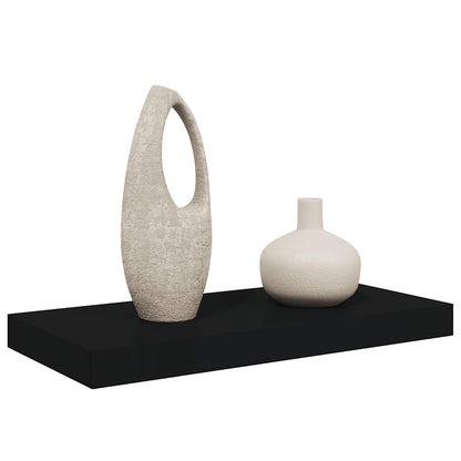 Scaffale a Parete Nero 50x23,5x3,8 cm in MDF | homemem39