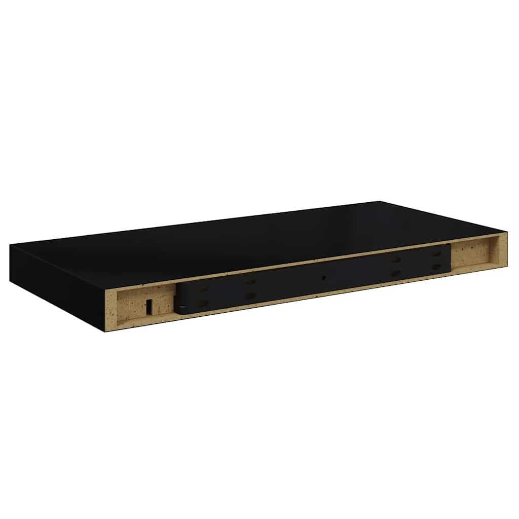 Scaffali a Parete 4 pz Neri 50x23,5x3,8 cm in MDF | homemem39