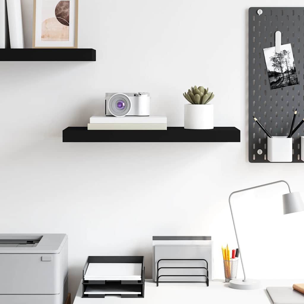 Scaffale a Parete Nero 60x23,5x3,8 cm in MDF | homemem39