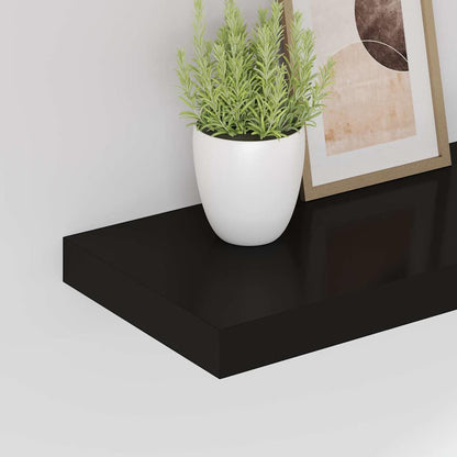 Scaffale a Parete Nero 60x23,5x3,8 cm in MDF