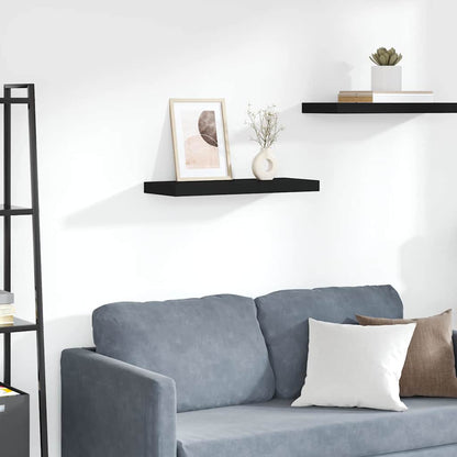 Scaffale a Parete Nero 60x23,5x3,8 cm in MDF