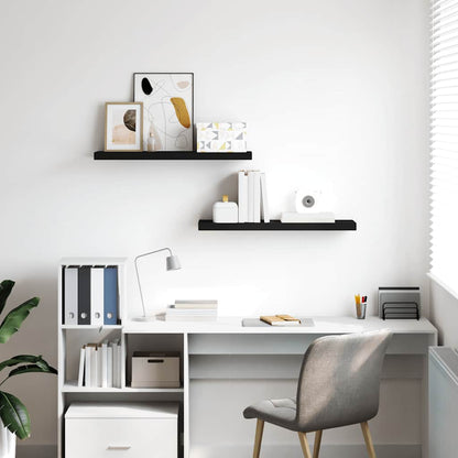 Scaffali a Parete 2 pz Neri 80x23,5x3,8 cm in MDF | homemem39