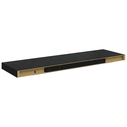 Scaffali a Parete 2 pz Neri 80x23,5x3,8 cm in MDF | homemem39