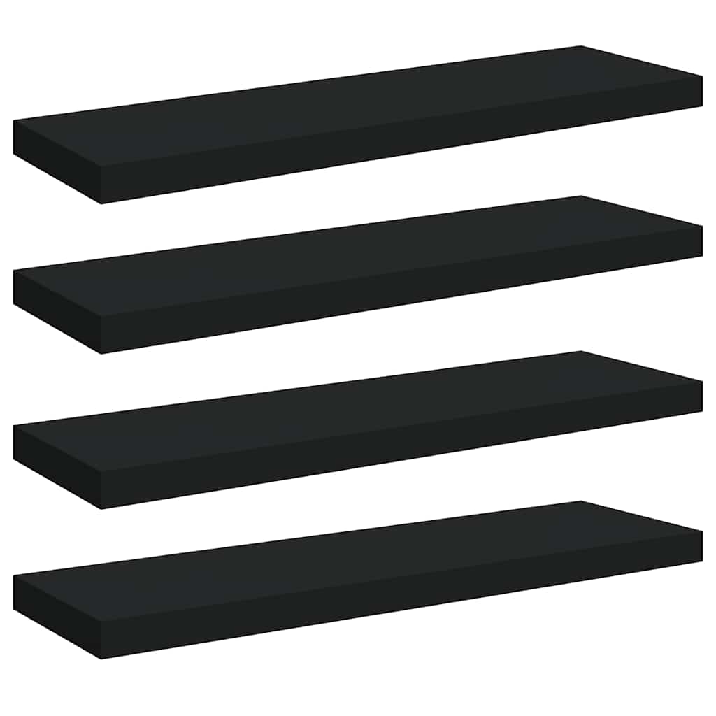 Scaffali a Parete 4 pz Neri 80x23,5x3,8 cm in MDF