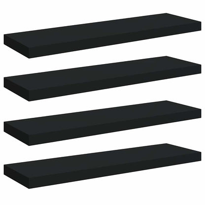 Scaffali a Parete 4 pz Neri 80x23,5x3,8 cm in MDF
