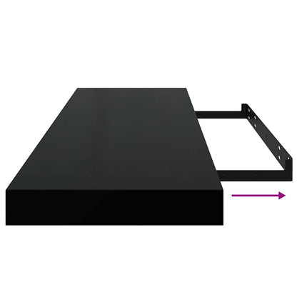 Scaffali a Parete 4 pz Neri 80x23,5x3,8 cm in MDF | homemem39