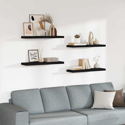 Scaffali a Parete 4 pz Neri 80x23,5x3,8 cm in MDF
