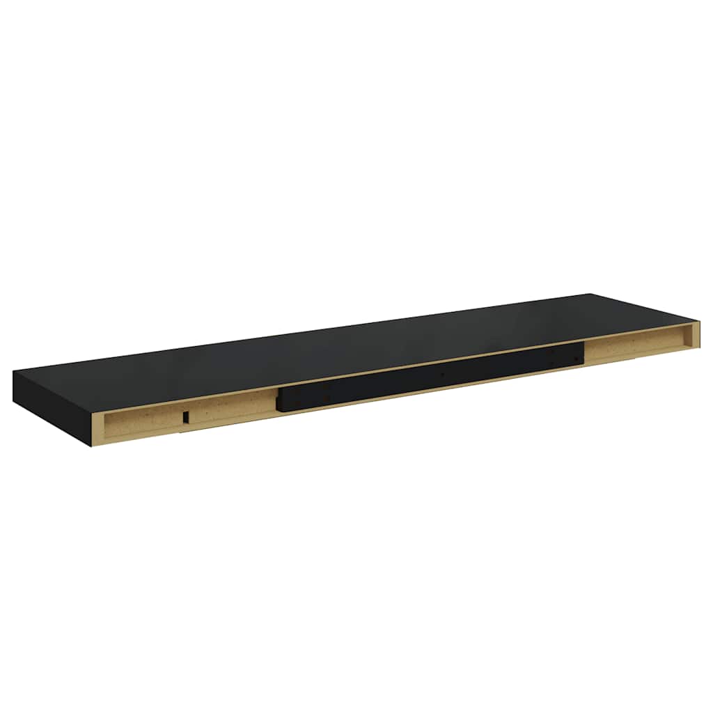Scaffale a Parete Nero 90x23,5x3,8 cm in MDF | homemem39