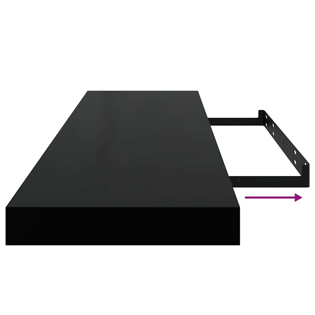 Scaffale a Parete Nero 90x23,5x3,8 cm in MDF | homemem39