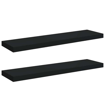 Scaffali a Parete 2 pz Neri 90x23,5x3,8 cm in MDF