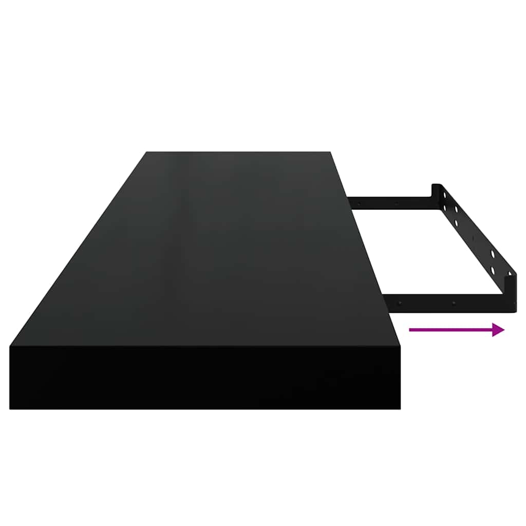 Scaffali a Parete 2 pz Neri 90x23,5x3,8 cm in MDF | homemem39