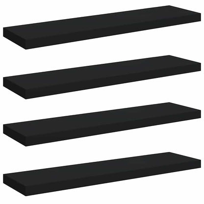 Scaffali a Parete 4 pz Neri 90x23,5x3,8 cm in MDF | homemem39