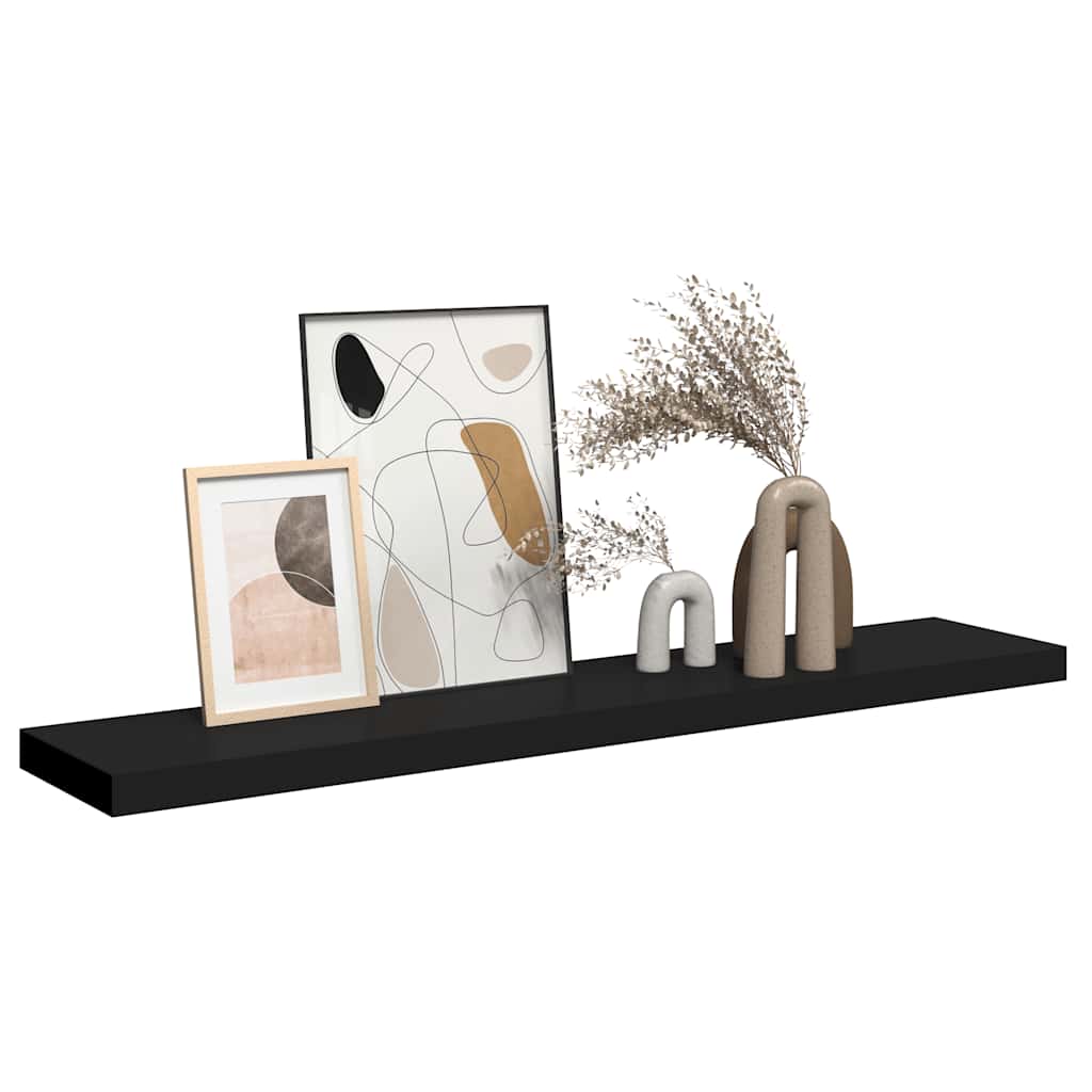 Scaffale a Parete Nero 120x23,5x3,8 cm in MDF | homemem39