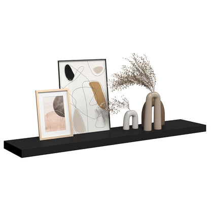 Scaffale a Parete Nero 120x23,5x3,8 cm in MDF | homemem39