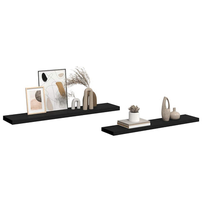 Scaffali a Parete 2 pz Neri 120x23,5x3,8 cm in MDF | homemem39