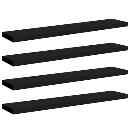 Scaffali a Parete 4 pz Neri 120x23,5x3,8 cm in MDF