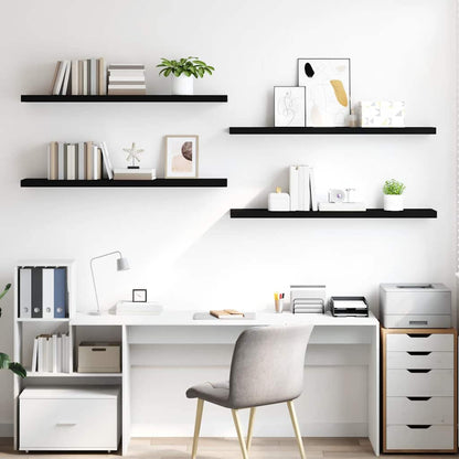 Scaffali a Parete 4 pz Neri 120x23,5x3,8 cm in MDF | homemem39