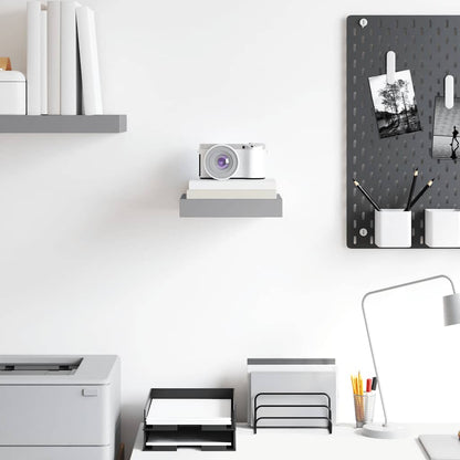 Scaffale a Parete Grigio 23x23,5x3,8 cm in MDF | homemem39