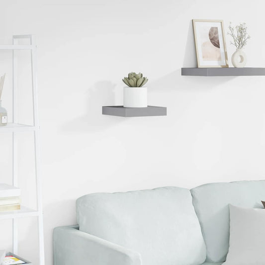 Scaffale a Parete Grigio 23x23,5x3,8 cm in MDF | homemem39