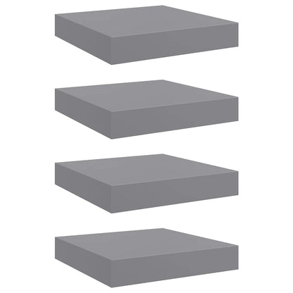 Scaffali a Parete 4 pz Grigi 23x23,5x3,8 cm in MDF