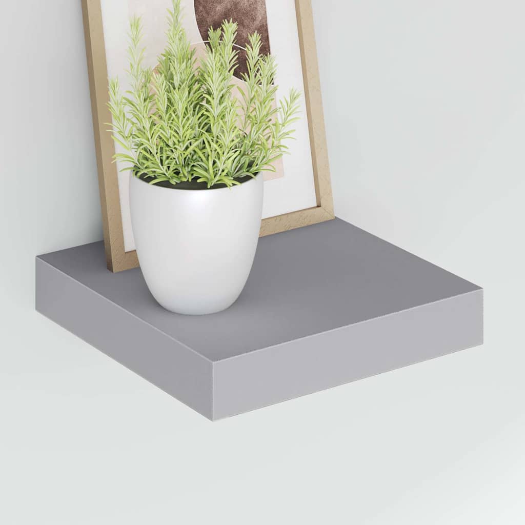 Scaffali a Parete 4 pz Grigi 23x23,5x3,8 cm in MDF