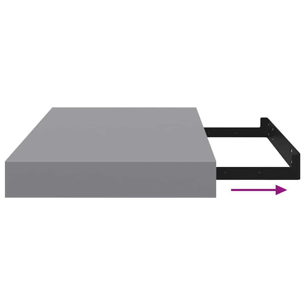 Scaffale a Parete Grigio 40x23,5x3,8 cm in MDF | homemem39
