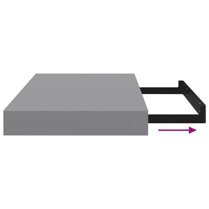 Scaffale a Parete Grigio 40x23,5x3,8 cm in MDF | homemem39