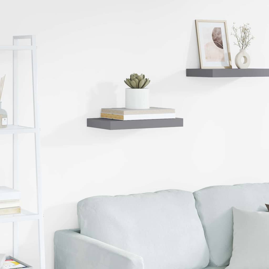 Scaffale a Parete Grigio 40x23,5x3,8 cm in MDF