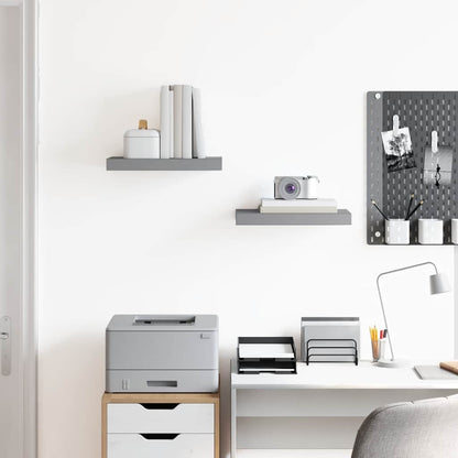 Scaffali a Parete 2 pz Grigi 40x23,5x3,8 cm in MDF | homemem39
