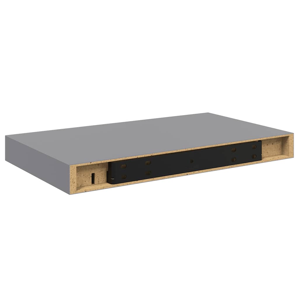 Scaffali a Parete 2 pz Grigi 40x23,5x3,8 cm in MDF | homemem39