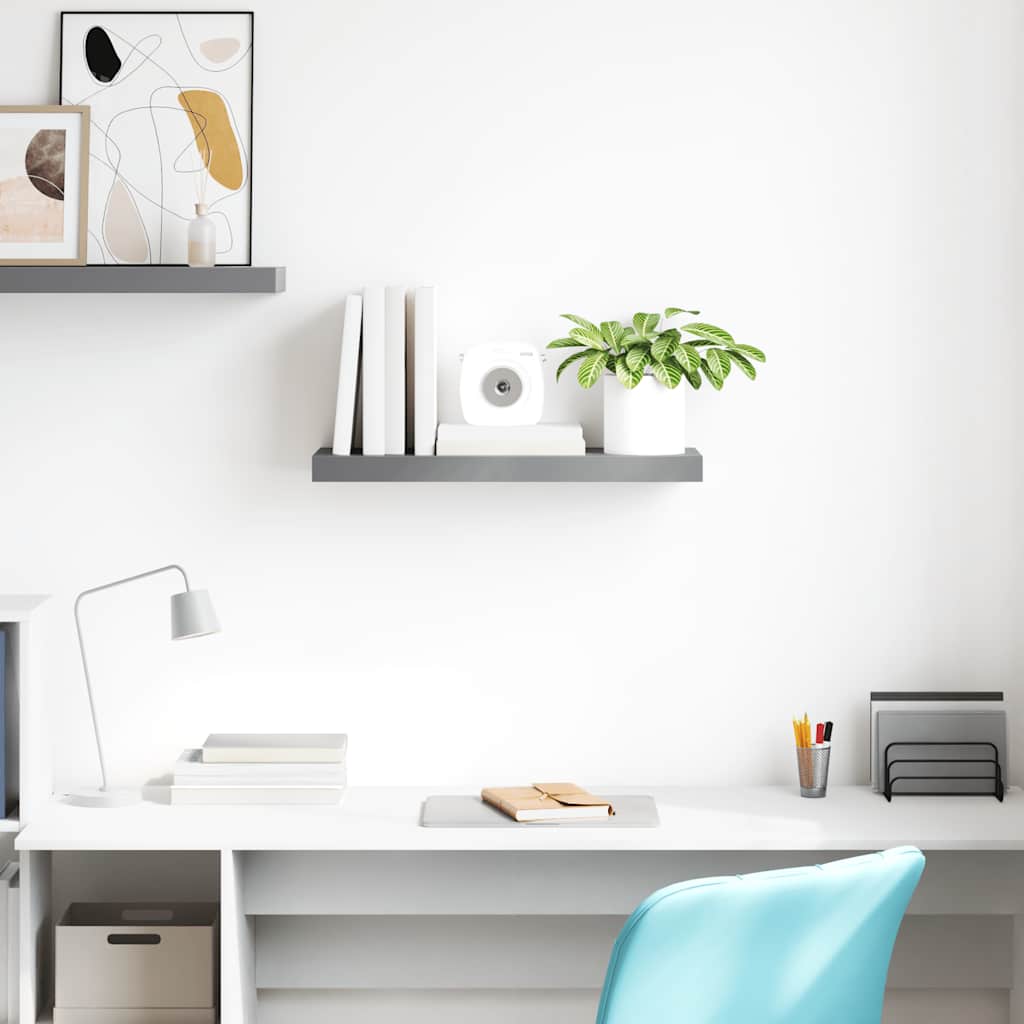Scaffale a Parete Grigio 60x23,5x3,8 cm in MDF | homemem39