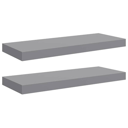Scaffali a Parete 2 pz Grigi 60x23,5x3,8 cm in MDF