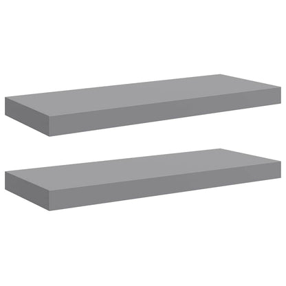 Scaffali a Parete 2 pz Grigi 60x23,5x3,8 cm in MDF