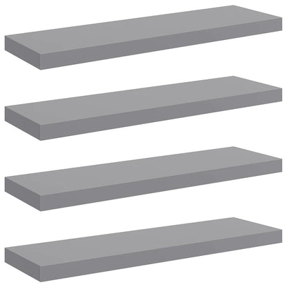 Scaffali a Parete 4 pz Grigi 80x23,5x3,8 cm in MDF | homemem39